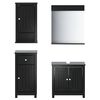 vidaXL Juego de muebles de ba&ntilde;o BERG 4 pzas madera maciza pino negro