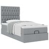 vidaXL Cama otomana con colch&oacute;n gris claro 90x200 cm tela