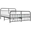 vidaXL Estructura cama sin colch&oacute;n con estribo metal negro 180x200 cm