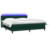 vidaXL Cama box spring con colch&oacute;n y LED terciopelo verde oscuro 180x220 cm