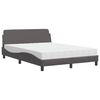 vidaXL Cama con colch&oacute;n Dover cuero sint&eacute;tico gris 140x190 cm