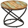 vidaXL Mesa de centro madera maciza reciclada y acero &Oslash;50x40 cm
