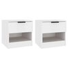 vidaXL Mesitas de noche 2 uds madera contrachapada color blanco