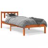vidaXL Estructura de cama sin colch&oacute;n madera maciza marr&oacute;n 90x190 cm
