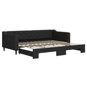 vidaXL Sof&aacute; cama nido tela negro 90x200 cm