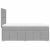 vidaXL Cama box spring con colch&oacute;n tela gris claro 80x200 cm