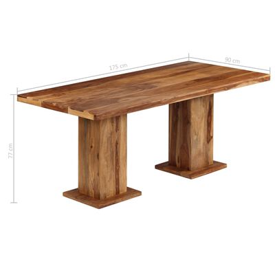 vidaXL Mesa de comedor de madera maciza de sheesham 175x90x77 cm