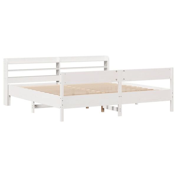 vidaXL Cama sin colchón madera maciza de pino blanca 180x200 cm