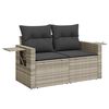vidaXL Set muebles jard&iacute;n 9 pzas y cojines rat&aacute;n sint&eacute;tico gris claro