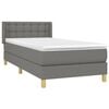 vidaXL Cama box spring con colch&oacute;n tela gris oscuro 90x190 cm