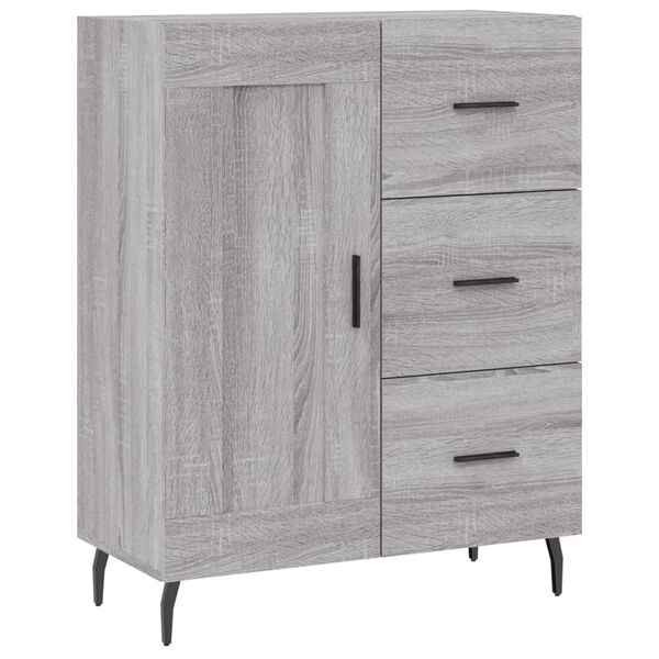 vidaXL Aparador de madera de ingenier&iacute;a gris Sonoma 69,5x34x90 cm