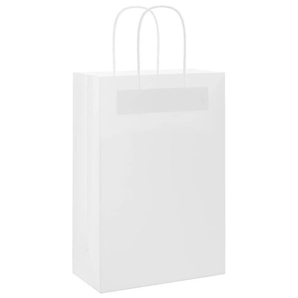 vidaXL Bolsas de papel con asas 50 uds blanca 21x11x31 cm