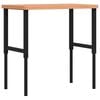 vidaXL Banco de trabajo rectangular madera maciza 100x60x(73-99,5) cm