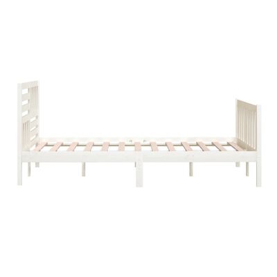 vidaXL Estructura de cama de madera maciza blanca 200x200 cm