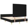 vidaXL Estructura de cama con cabecera Negro 140 x 190 cm tela