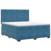 vidaXL Cama box spring con colch&oacute;n Azul 180 x 200 cm Terciopelo