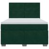 vidaXL Cama box spring con colch&oacute;n terciopelo verde oscuro 140x200 cm