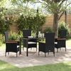 vidaXL Conjunto de Comedor de Jard&iacute;n con coj&iacute;n 5 pcs Negro