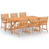 vidaXL Juego de comedor para jard&iacute;n 7 piezas madera maciza de acacia