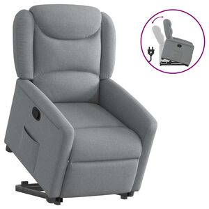 vidaXL Sill&oacute;n reclinable elevable de tela gris claro