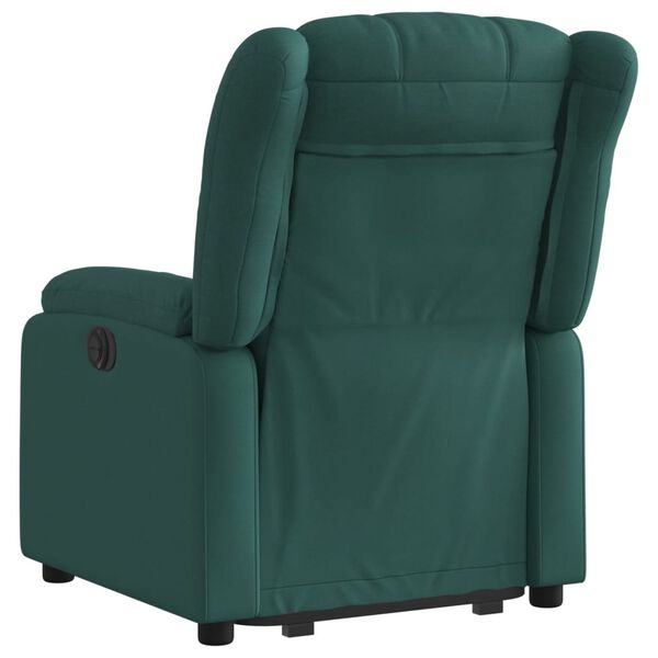 vidaXL Sillón eléctrico reclinable elevable de tela verde oscuro
