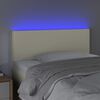 vidaXL Cabecero con LED cuero sint&eacute;tico color crema 80x5x78/88 cm