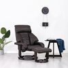 vidaXL Sill&oacute;n reclinable para TV con reposapi&eacute;s cuero sint&eacute;tico marr&oacute;n