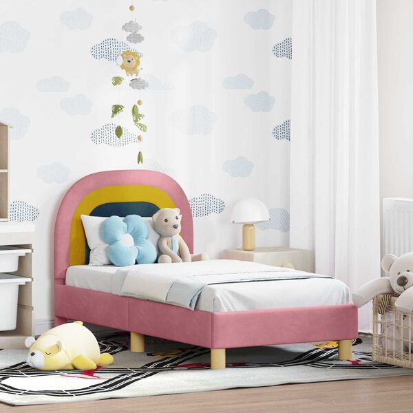 vidaXL Estructura de cama para niños pequeños con cabecera Rosa