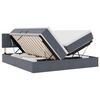 vidaXL Cama de almacenamiento LED con colch&oacute;n Gris oscuro 180 x 200 cm