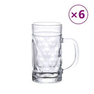 vidaXL Jarras de cerveza con asa 6 unidades 500 ml