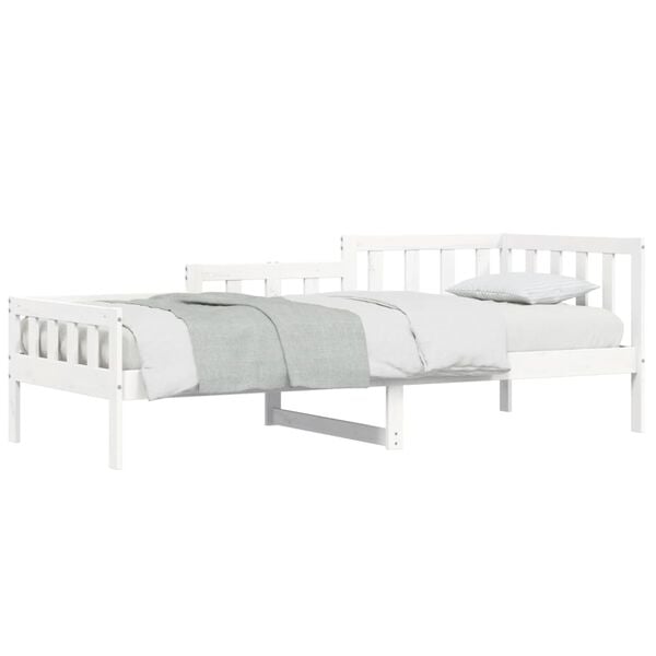 vidaXL Sof&aacute; cama sin colch&oacute;n madera maciza de pino blanco 90x200 cm