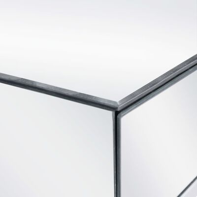 vidaXL Mesa consola de espejo de acero y vidrio 107x33x77 cm