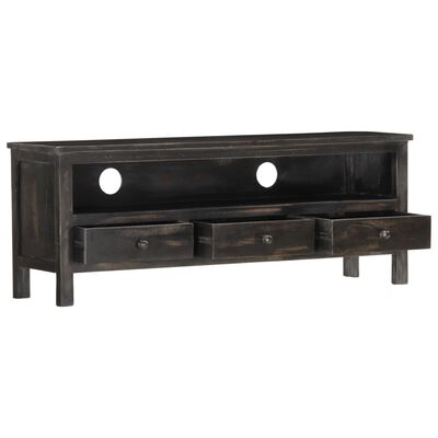 vidaXL Mueble para TV de madera maciza de mango negro 120x30x45 cm