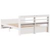vidaXL Estructura de cama con cabecero sin colch&oacute;n blanco 140x190 cm