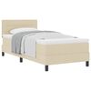 vidaXL Cama tipo Box Spring con cabecera Manual Crema 80 x 200 cm tela
