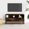 vidaXL Mueble TV metal y madera ingenier&iacute;a roble humo 80x34,5x40 cm
