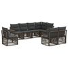 vidaXL Conjunto de sof&aacute;s de jard&iacute;n 8 uds. Gris y Gris Oscuro