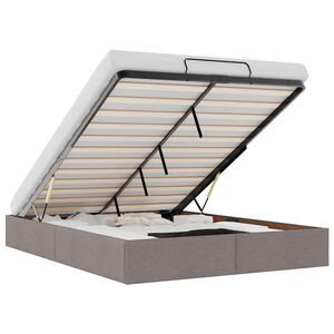 vidaXL Estructura de cama otomana sin colch&oacute;n gris pardo 140x190cm