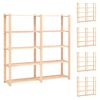 vidaXL Estanter&iacute;a 5 niveles 5 unidades madera pino maciza 500 kg