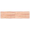 vidaXL Tablero mesa madera tratada borde natural marr&oacute;n 200x50x(2-4)cm