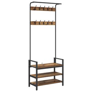 vidaXL Perchero Madera vieja 75 x 34 x 184 cm Madera de ingenier&iacute;a