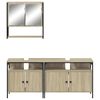 vidaXL Set de muebles de ba&ntilde;o 3 pzas madera contrachapada roble Sonoma