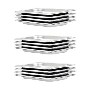 vidaXL Bandejas Gastronorm 12 unidades GN 1/4 20 mm acero inoxidable
