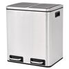 vidaXL Cubo de reciclaje y basura con pedal acero inoxidable 30 L