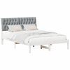 vidaXL Estructura de cama con cabecera Gris Claro 140 x 200 cm
