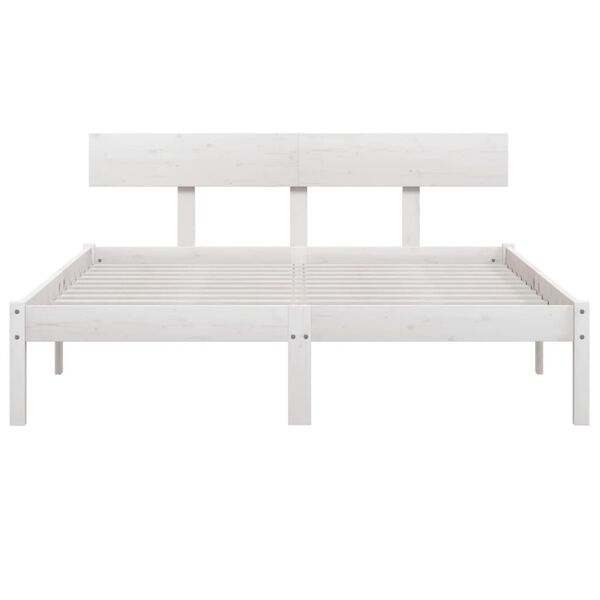 vidaXL Estructura de cama sin colchón madera maciza blanco 140x200 cm