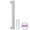 vidaXL Tiradores para armarios 20 uds acero inoxidable plateado 160 mm