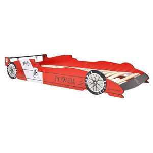 vidaXL Cama con forma de coche de carreras para niños roja 90x200 cm