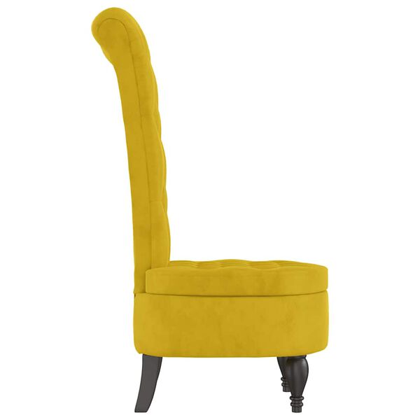 vidaXL Sill&oacute;n de respaldo alto con botones terciopelo amarillo
