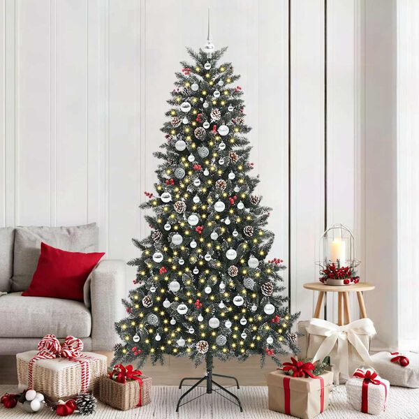 vidaXL &Aacute;rbol de Navidad artificial Verde 210 cm PVC, Pl&aacute;stico y Acero